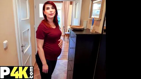 DEBT4k. Bank agent gives pregnant MILF delay in exchange for quick sex