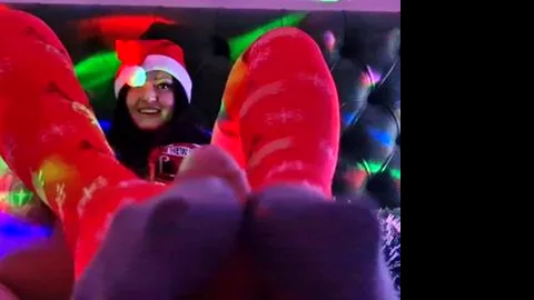 Footjob. Foot fetish and stockinged feet fetish.