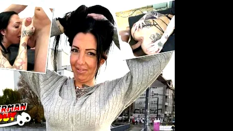 GERMAN SCOUT - Inked German Cougar Sara Deluxe with Big Ass First...