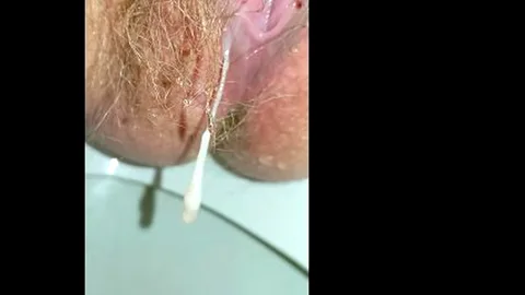 Hairy pussy peeing on your face in the toilet and dripping cream...