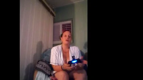 Hot Step Mom Panties Are Getting Wet While Playing Video Games