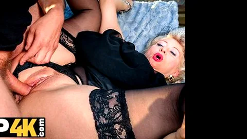 MATURE4K. Posh mature woman with grey hair craves servants cock in...