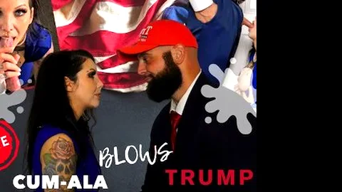 Sloppy Facial Blowjob in Trump vs Cumala Presidential Debate - POV...